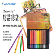 馬可（MARCO）專(zhuān)業(yè)48色油性彩色鉛筆/手繪彩鉛繪畫(huà)套裝致敬繪畫(huà)大師經(jīng)典鐵盒裝禮盒送禮禮物Tribute大師系列美術(shù)