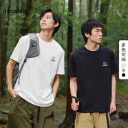 gxg.jeans男裝短袖T恤2024年夏季新款簡約刺繡圓領(lǐng)體恤 白色 2XL (185)