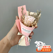 TMJD MISS迷你小花束玫瑰花干花口袋花束永生花手工玫瑰小手捧花束小束鮮花 粉玫瑰