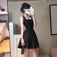 FSHE法式感赫本風(fēng)黑色吊帶連衣裙女夏季2025新款小個(gè)子氣質(zhì)短裙子顯瘦 【短款小黑裙】 M 45/55kg