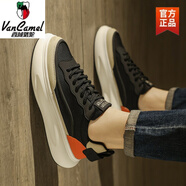 西域駱駝男鞋春季網(wǎng)面厚底防滑黑色阿甘板鞋運動(dòng)休閑增高老爹潮鞋春夏 黑色-駱駝官方品牌旗艦 41