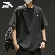 安踏（ANTA）冰絲速干短袖t恤男2025春夏季涼感透氣休閑跑步健身運(yùn)動半袖男 -8男裝灰【冰絲速干】 L /175 適合120-140斤