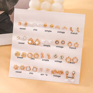 梅派簡(jiǎn)約耳釘套裝組合百搭高顏值一整套混搭幾何學(xué)生街拍耳環(huán)耳飾SN91 E0033-1