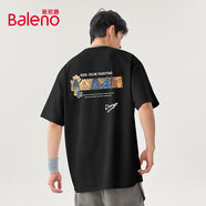 班尼路（Baleno）2025新款國潮短袖男夏季重磅純棉t恤男士五分袖寬松透氣上衣男款