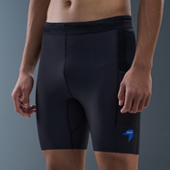 NEDAO內道汗隱痕條紋四分半彈緊身跑步短褲男款馬拉松運動(dòng)短褲春夏新款 夜跑黑 L