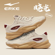 鴻星爾克（ERKE）2025新款夏季男鞋休閑老爹鞋子男皮面防水減震厚底運(yùn)動(dòng)鞋 【曉光】暖亞麻/波爾多紅 42