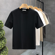 凡客誠品【新疆棉】夏季純棉短袖男吸汗透氣純白色修身T恤日常青少年上 黑色 【正肩修身】 S 【60-80斤】
