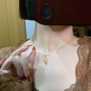 瑞諾黃金水滴吊墜女新款足金999光珠項(xiàng)鏈生日禮物送女友 黃金圓球水滴項(xiàng)鏈/金重約5.29g
