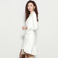 J-ME春季新款時(shí)尚職業(yè)西裝裙小眾設計高端女神范氣質(zhì)御姐風(fēng)白色連衣裙 5098黑色 S 80-95斤