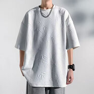 寫(xiě)璇（XIEXUAN）加肥加大碼短袖t恤男寬松簡(jiǎn)約打底衫百搭五分袖上衣夏季胖子T體恤 T927白色 M