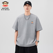 大嘴猴男士純棉休閑短袖T恤春夏季新款美式潮牌圓領(lǐng)寬松百搭男裝打底衫 花灰色Z8112D【官方正品】 2XL 【建議160-180斤】