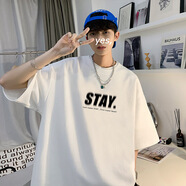 Tim Peake美式高街短袖T恤男潮牌hiphop痞帥oversize半袖W169 白色 L
