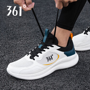 361°男鞋跑步鞋男運(yùn)動(dòng)鞋夏季款透氣潮網(wǎng)面款361度男休閑鞋運(yùn)動(dòng)鞋男R 羽毛白/數(shù)字青藍(lán)222F 44