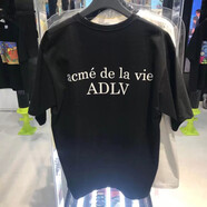 OEINGadlv馬卡龍 短袖女基礎款純棉韓國代購潮牌acme de la vie半袖T恤 黑色馬卡龍 國內現貨 均碼 1碼國內現貨發(fā)