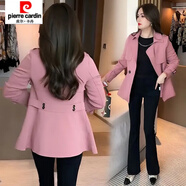 皮爾卡丹風(fēng)衣女款2025春秋季新款女士外套中長(cháng)款小個(gè)子洋氣女裝上衣 粉色 L (建議100斤-115斤)