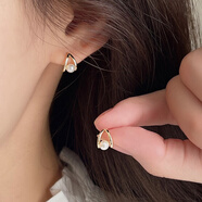 妙奕嘉珍珠耳釘純銀耳環(huán)女2026年新款銀耳飾女生生日禮物女士氣質(zhì)高級感 珍珠耳釘【金色邊】