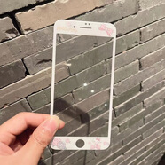 威睿賓美樂(lè)蒂蘋果6鋼化膜iPhone8Plus鋼化膜帶圖案7可愛(ài)膜se2手機(jī)膜軟邊 玫瑰KT【軟邊鋼化膜】 蘋果6/6S通用