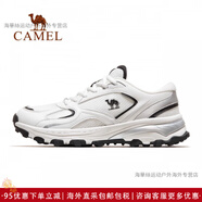 CAMEL【山系】駱駝運動鞋款鞋男女鞋戶外運動復古休閑運動鞋鞋子跑鞋子 X13S097020-1，奶白/黑，男款 ( 42