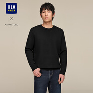 HLA海瀾之家針織衫輕商務(wù)毛衣男冬保暖針織衫圓領(lǐng)長(cháng)袖針織衫毛衣男士 黑色花紋52-HNZAW3W019A 175/L 推薦137~150斤