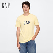 Gap男女裝2025春季新款純棉字母logo短袖T恤常規上衣美版570044 黃色 XL 美碼 2XL亞洲碼185/108A