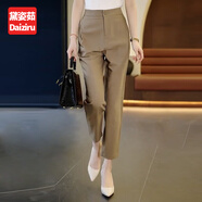 黛姿茹（daiziru）九分休閑褲女春夏季2025新款小個子彎刀褲職業(yè)西裝褲直筒煙管褲 卡其色/九分 S (26) 【80-95斤】