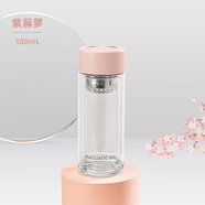 富光雙層玻璃杯女士茶杯便攜仙女杯水杯女生高顏值杯子女新款2023 櫻花粉 180ml