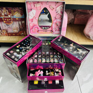 小伶玩具捷雅妮化妝盒女孩彩妝手提箱眼影盒套裝兒童美甲玩具禮盒 小伶寶箱(五層1726pcs)