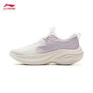 李寧（LI-NING）【劉詩雯同款】凌波休閑慢跑鞋女鞋25秋季時尚透氣舒適回彈運動鞋 云霧白/淡綺紫-4 39