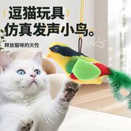 HOUYA貓咪玩具仿真小鳥掛門逗貓玩具物理發(fā)聲叫叫鳥自嗨解悶貓玩具
