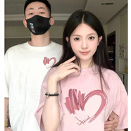 笙韻情侶裝夏季短袖t恤2025套裝一男一女結(jié)婚登記衣服團(tuán)班服定制 白色男+粉色女 M 男+女S