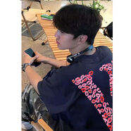 至唯 白灰色美式高街短袖T恤男夏季重磅純棉半袖寬松休閑潮牌潮流上衣 【TT0340】短袖藏青 2XL 【推薦145-165斤】