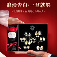 SENDME生日禮物送老婆S925銀針耳墜耳釘女星期耳環(huán)耳飾時(shí)尚禮盒 時(shí)尚一周星期耳釘【玫瑰花禮盒】