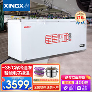 星星（XINGX）【囤貨必備】星星冷柜商用大容量冰柜 518/718升L 全冷藏冷凍大冷凍柜 保鮮 水餃/肉丸/鮮肉大冰柜 【718升-35℃】1.945米 電子控溫 帶鎖