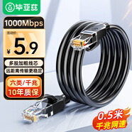 畢亞茲 六類網線 0.5米短線 50厘米/ 50CM 千兆高速寬帶線 CAT6類網絡工程家用電腦監(jiān)控跳線 成品線纜