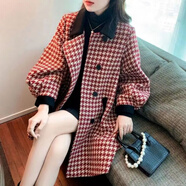 林中尋杭州四季青女裝外套小香風(fēng)毛呢外套女裝秋冬季2024新款中長(zhǎng)款小個(gè) 紅色 S