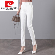 皮爾卡丹（pierre cardin）白色褲子女高腰顯瘦長(cháng)褲2024新款春秋小腳休閑褲直筒九分夏季西褲 白色側開(kāi)叉【春秋款】九分褲 M 27