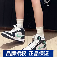 耐克（NIKE）【尖貨】男女鞋Air Jordan mid aj1情侶新款運(yùn)動(dòng)休閑板鞋籃球鞋 DQ8423/DQ8426-103 白黑綠 38.5