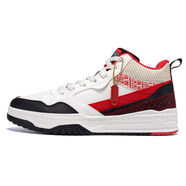 361°板鞋男鞋2025新款春季運動(dòng)休閑鞋高幫滑板鞋572516618 曜石黑/雀花紅 39