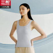 三槍女士燈芯羅紋背心女夏內(nèi)穿薄款純棉打底衫修身運(yùn)動(dòng)無袖上衣女 逍遙灰-C0476 L