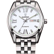 商沃梅之花空中霸王全自動(dòng)機械表適合中老年佩戴的手表 鋼白升級版