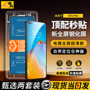 惠舟【秒貼2片裝】華為手機(jī)鋼化膜防窺無(wú)塵倉(cāng)全屏保護(hù)膜適用 華為P40 電鍍超清款丨2套裝