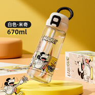 迪士尼（Disney）兒童塑料杯夏季運動水杯便攜吸管杯子隨手杯小學(xué)生上學(xué)專用喝水杯
