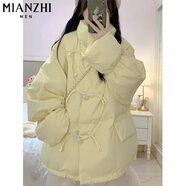 棉致2024加厚牛角扣棉服女冬季新款棉衣外套面包服羽棉襖絨服韓版學(xué)生 X8816淺黃色【高品質(zhì)55】 M 105-120斤
