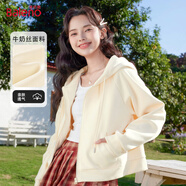 班尼路（Baleno）短款連帽衛(wèi)衣外套女2025年春秋季百搭休閑時(shí)尚款開(kāi)衫親膚透氣上衣
