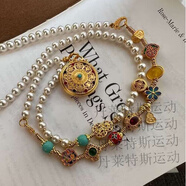 索蒂福毛衣鏈女高級(jí)感輕奢珍珠貝多寶一款多戴花絲鏤空五福圓滿吊 一款多戴多寶項(xiàng)鏈