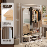 詩(shī)維克 SVAGO實(shí)木落地衣帽架帶鏡子家用臥室落地多功能可旋轉(zhuǎn)試衣鏡掛衣置物架 白色【100CM】-進(jìn)口橡膠木
