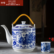 大容量耐高溫防爆陶瓷涼茶壺家用冷水壺陶瓷茶壺 一壺[4杯] 8L超大容量[裝15斤]6人以上