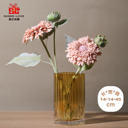 愛(ài)已裝糖 北歐風(fēng)仿真花假花泰迪熊重瓣向日葵綠植塑料花客廳裝飾擺件 2支