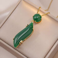 獨特設計美人腰氣質(zhì)時(shí)尚項鏈女綠色高級感鎖骨鏈2025新款百搭頸鏈 新款-綠色高級感鎖骨鏈 廠(chǎng)家直銷(xiāo)
