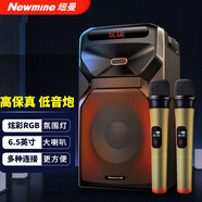 紐曼（Newmine）A2低音炮藍(lán)牙音箱便攜電木吉他民謠樂器音箱廣場舞音響單6.5吋喇叭大功率家用商超雙麥克風(fēng)